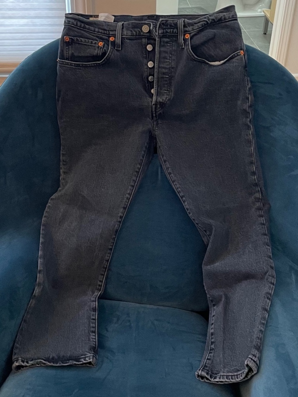 Levi's Button Fly Wedgie Fit in Washed Black